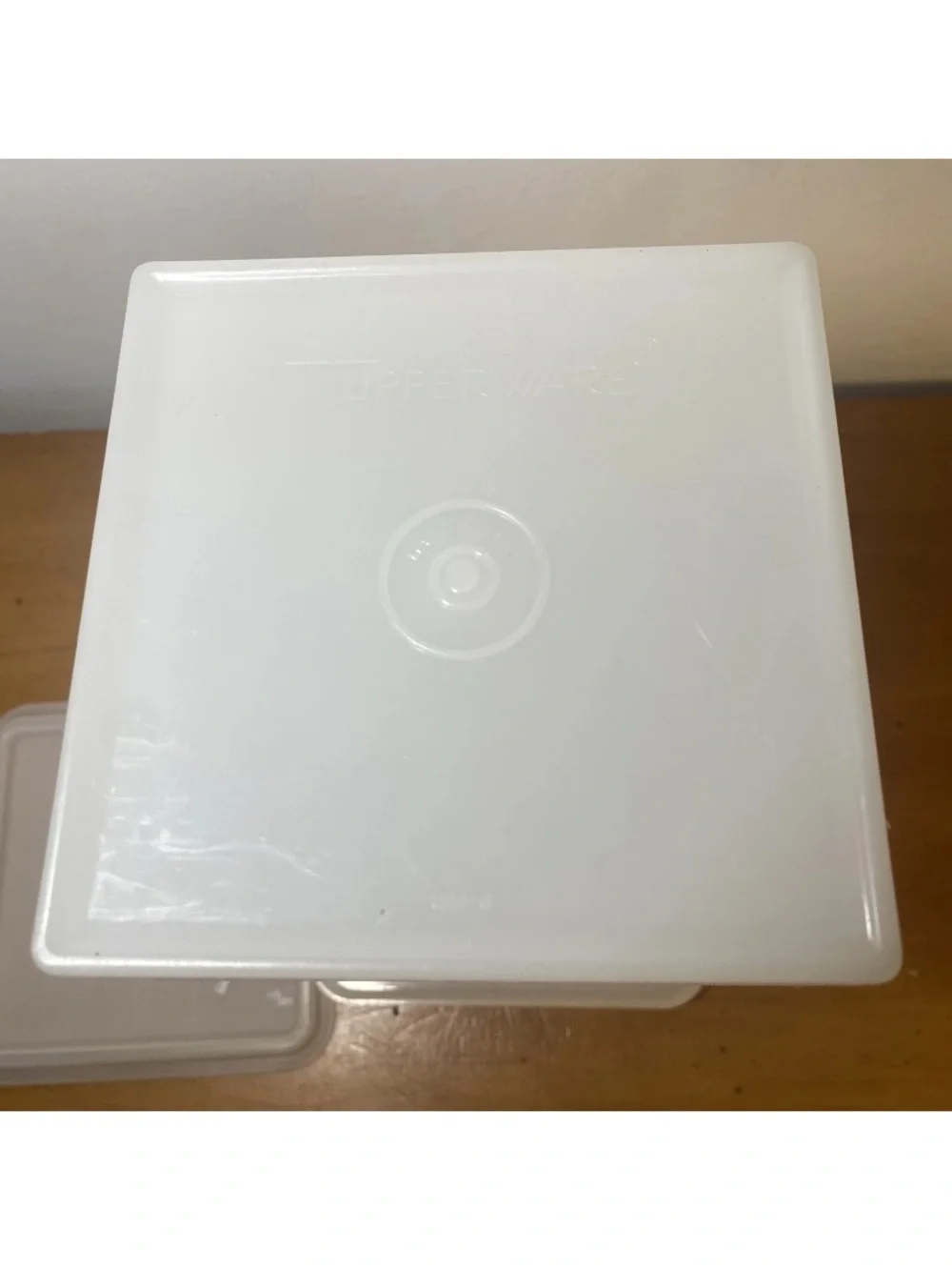 Vintage Tupperware Cracker Keeper Square Container 1314-6 Frosted Lid 1315-1